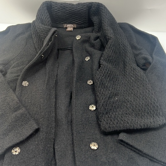 Zoe D. Wool Sweater Jacket with Attached Scarf - Picture 9 of 10